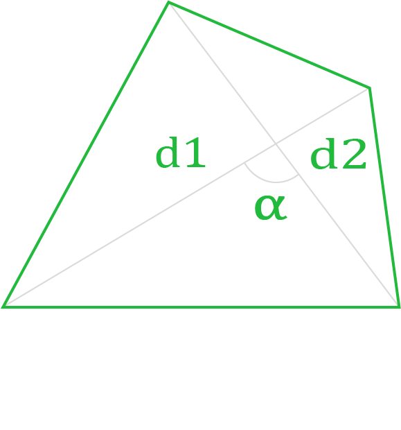 Нахождение площади четырехугольника.
