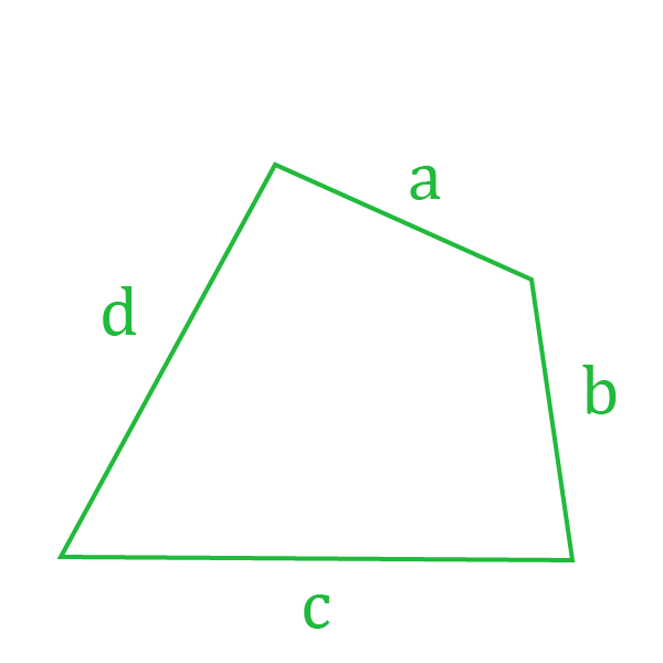 Нахождение периметра четырехугольника.