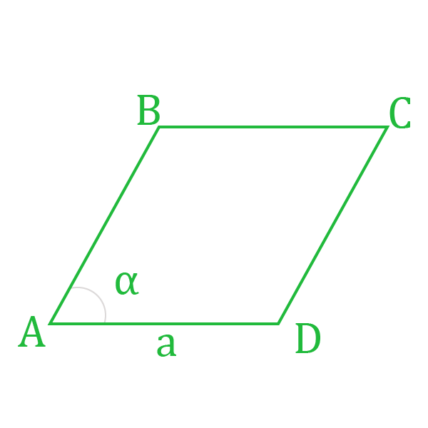 Нахождение площади ромба через сторону и угол.