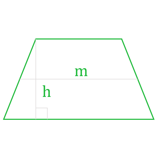 Нахождение площади трапеции через среднюю линию и высоту.