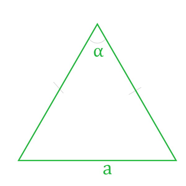 Нахождение площади равнобедренного треугольника через основание и угол.